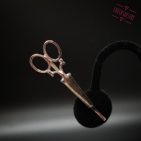 Gold & Silver Scissor Ornaments Hair Clips - Picture 3 of 7